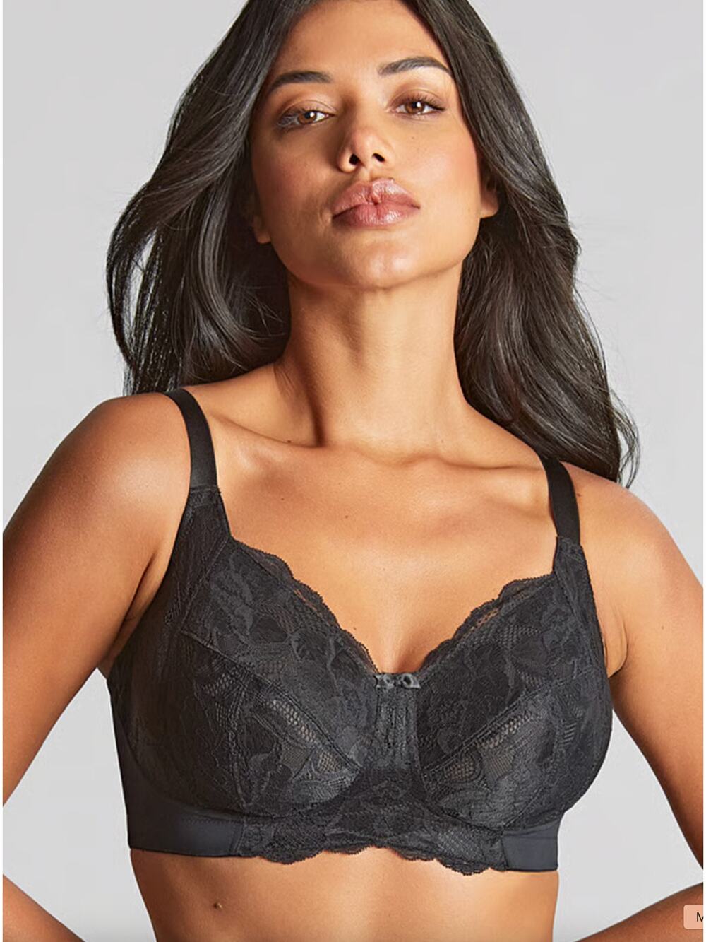 Panache Lace Rocha Non Wired Bra Black Womens Size 36DDD New 10345